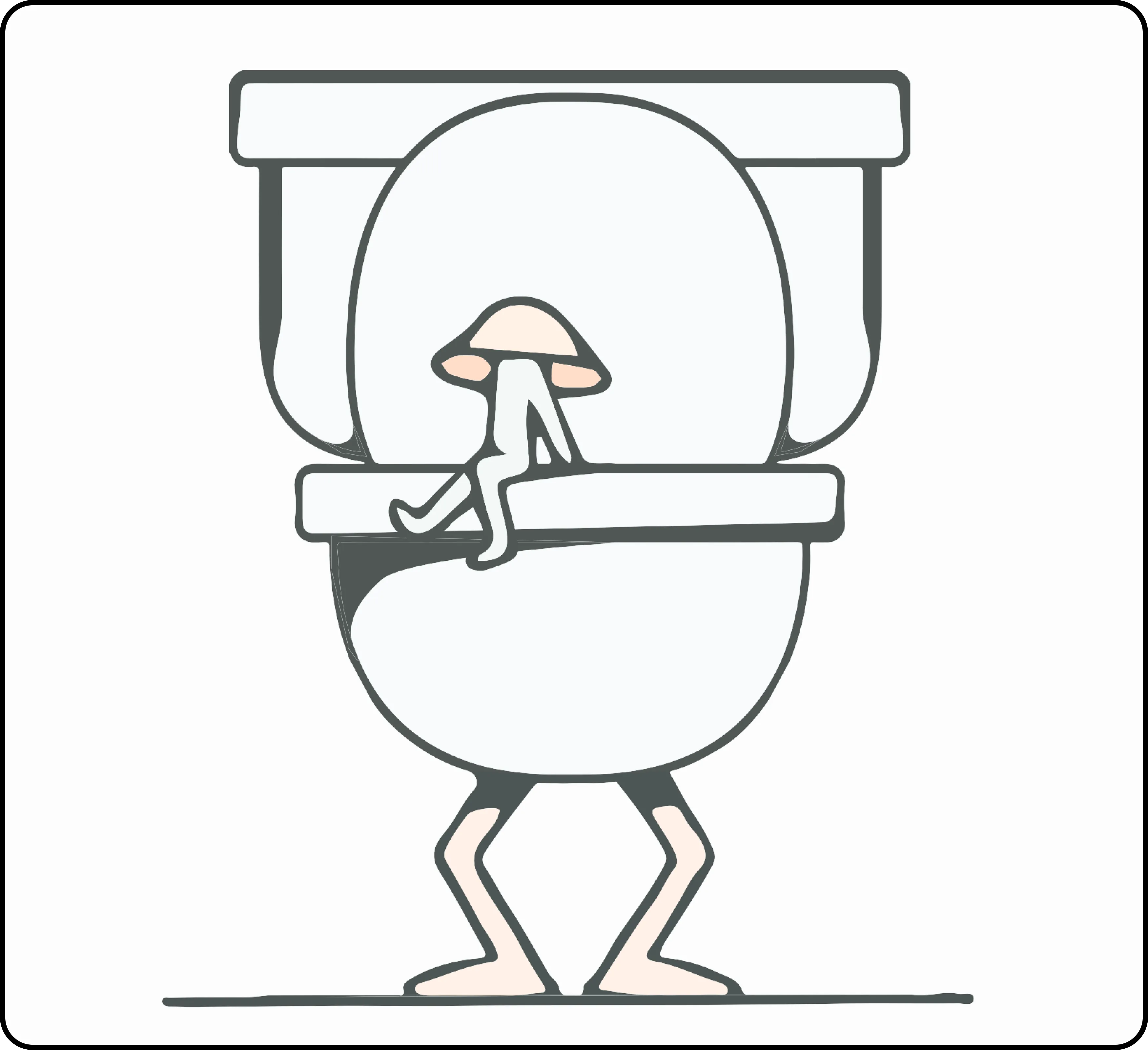 mushroom on toilet illustration