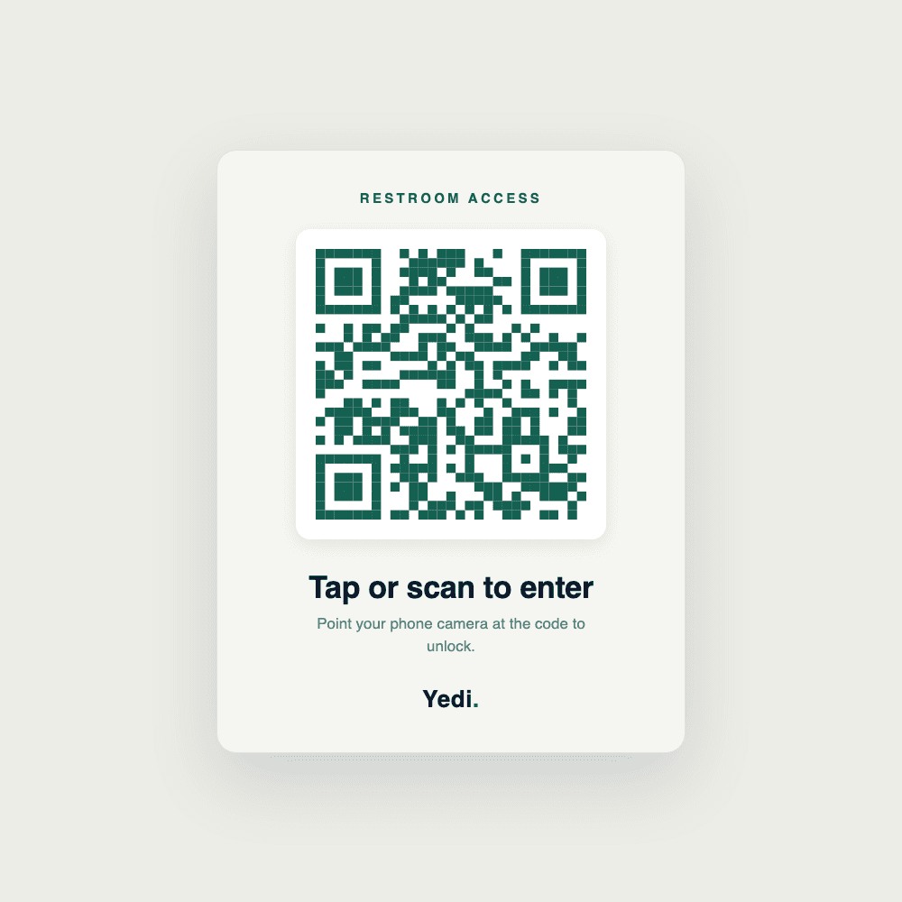 The Yedi QR restroom access sign